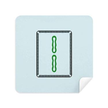 Imagem de Mahjong Bamboo Bar 2 azulejos padrão óculos pano de limpeza de tela de telefone limpador de tela de telefone tecido de camurça 2 peças