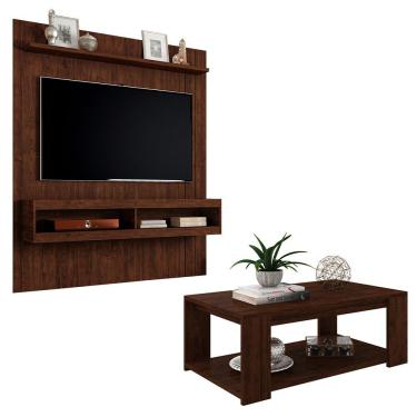 Imagem de Conjunto Sala de Estar Painel Mesa Marrom Norton Caemmun