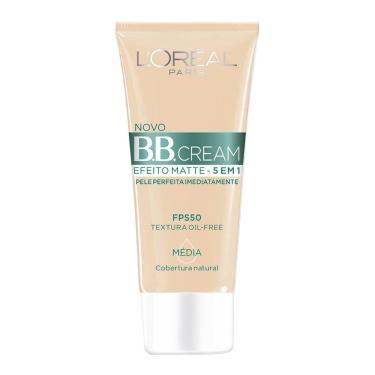 Imagem de BB Cream L`oréal FPS 50 Efeito Matte 5 em 1 Cor Média 30ml