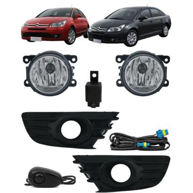 Imagem de Kit Farol de Milha Neblina Citroen C4 Hatch 2008 2009 2010 2011 2012 e C4 Pallas 2008 2009 2010 2011 2012 - Interruptor Alternativo