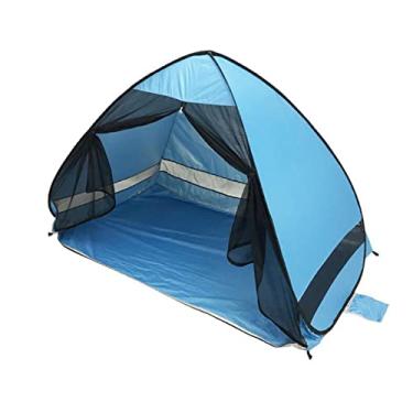 Imagem de Barraca de areia para praia, barraca leve para mochila, barraca de acampamento ao ar livre para família, caminhadas e montanhismo, azul