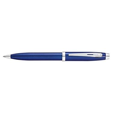 Imagem de Sheaffer 100 canetas esferográficas laca azul brilhante com acabamento cromado polido