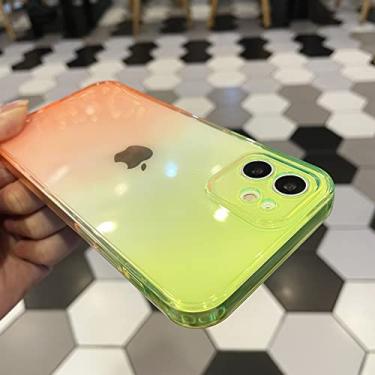 Imagem de Capa traseira de TPU macia colorida arco-íris transparente para iphone 12 11 13 pro max mini x xr xs max 7 8 plus capa de telefone de silicone, hd, para 12 mini (5.4)