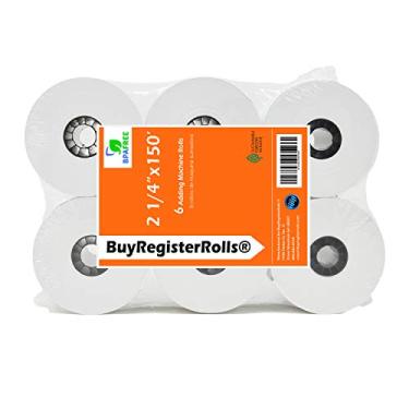 Imagem de Rolo de calculadora para máquina de adicionar 10 chaves, Branco, 6 ROLLS