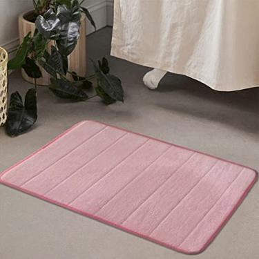 Imagem de SHENGANG Tapete de banho Tapete de lã coral almofada de espuma com memória antiderrapante Absorção de água Tapete Banheira Chuveiro Capacho, 1,40x60cm