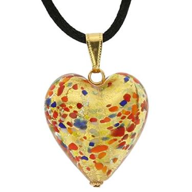 Imagem de Pingente de coração de vidro Murano GlassOfVenice - confete multicolorido, Vidro, Cristal