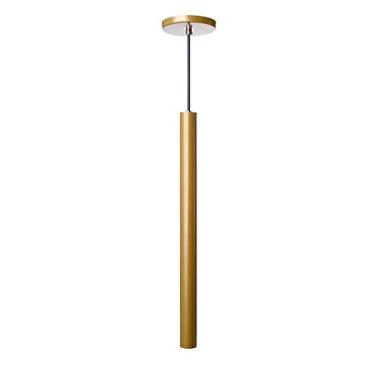 Imagem de Pendente Luminária Tubo Dourado Fosco 50 Cm
