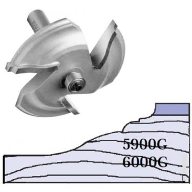 Imagem de Brocas de roteador Whiteside 6000 G de perfil de painel elevado grande com 9,5 cm de diâmetro grande e comprimento de corte de 3,8 cm