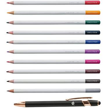 Imagem de IROJITEN Conjunto selecionado de lápis de cor com 10 cores CI-REX10C com adesivo Kanji LOVE, 0,9 x 8 x 18 cm