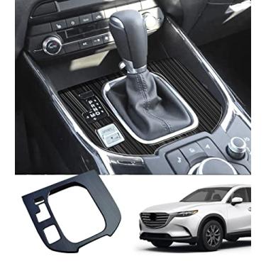 Imagem de Painel de guarnição do botão de mudança de marcha do carro para Mazda CX9 2017-2022 acessórios, consoles centrais de aço botas de mudança moldura LHD