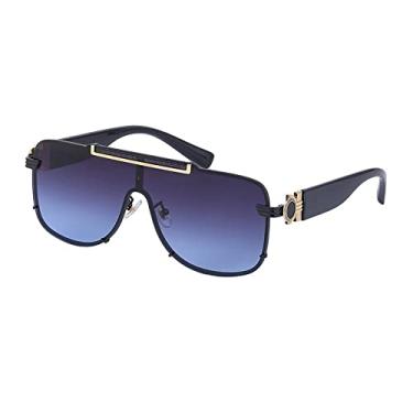 Imagem de Óculos de sol de armação grande feminina sem moldura de uma peça design de luxo moda masculina, 4, tamanho único