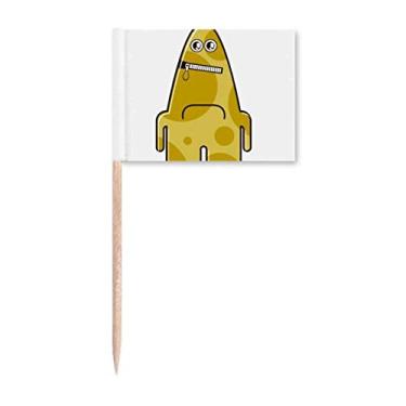 Imagem de Universo Alienígena Monster Amarelo Palito Bandeira Marcador Topper Decoração de Festa