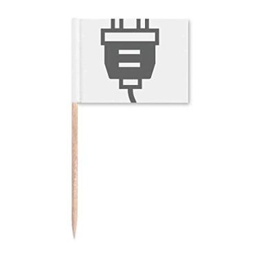 Imagem de Cabo de carregamento preto plugue padrão palito bandeiras marcadoras decoração de festa