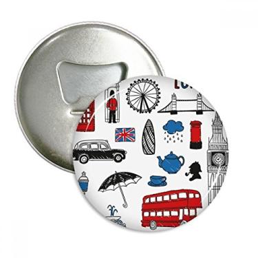 Imagem de London Big Ben Booth Rain Caixa de Correio Abridor de Garrafas Imã de Geladeira Emblema Multifuncional