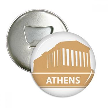 Imagem de Athens Grécia Amarelo Marco Padrão Abridor de Garrafas Imã de Geladeira Emblema Multifuncional