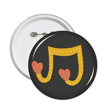 Imagem de Adoráveis notas musicais em forma de coração, broches de crachá, redondo, decoração de roupas, 5 peças