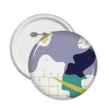 Imagem de Treliça abstrata plantas arte padrão alfinetes redondos emblema botão decoração acessório 5 peças