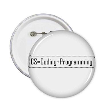 Imagem de CS contém pinos de codificação e programação para crachá, botão, decoração de acessórios, 5 peças