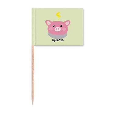 Imagem de Adesivo de porquinho Dreaming Pink para palito de dente marcadores para decoração de festa