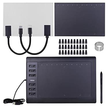 Imagem de LUGU Tablet profissional de desenho gráfico de 10x6 polegadas 12 teclas expressas com 8192 níveis S lus sem bateria / 30pcs Nibs/Clip de c a / 2pcs o OTG/Filme de cópia/Sensação de mão