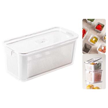 Imagem de PARAMOUNT Pote Hermético Slim C/Travas E Cesto Multiuso Empilhável 4225 ml, Genérico, Jar, Container, Pote, 12,5 X 31,6 X 14,5 cm