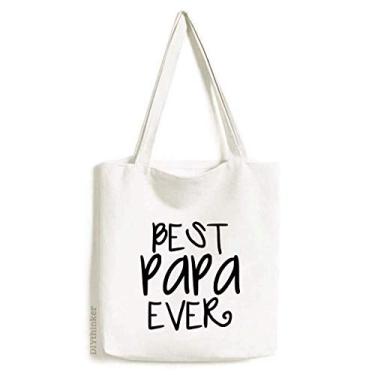 Imagem de Bolsa de lona Bless Father Best Papa Ever Words Bolsa de compras casual