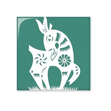 Imagem de Ano de ovelhas animal zodíaco chinês azulejo de cerâmica brilhante decalque pedra adornada tijolo vitrificado