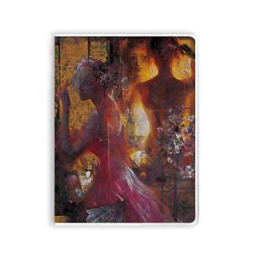 Imagem de Caderno de flores de pêssego XJJ para pintura a óleo capa de goma diário capa macia