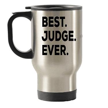Imagem de Gifts For Judge – Caneca de viagem para juízes – Copo isolado Best Judge Ever Travel – Ideias para juízes – Mulheres ou homens – Engraçado – Para decoração de sala de escritório ou chá de chocolate quente – baratas