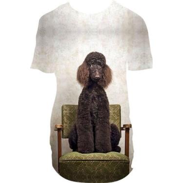 Imagem de Camiseta Long Line Poodle Marrom Cachorro Raça 1 - Estilo Vizu