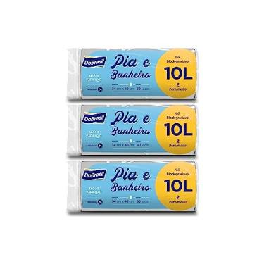 Imagem de Kit 150 Saco de Lixo Branco Perfumado 10 Lts Biodegradável