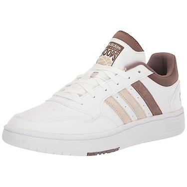 Imagem de adidas Originals Tênis masculino Hoops 3.0, Branco/Estrata Terra/Bege Maravilha, 8