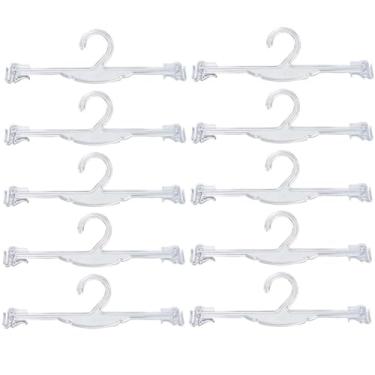 Imagem de Kit 10 Cabides para Lingerie com Encaixe para Alças Lojas Transparentes Arara