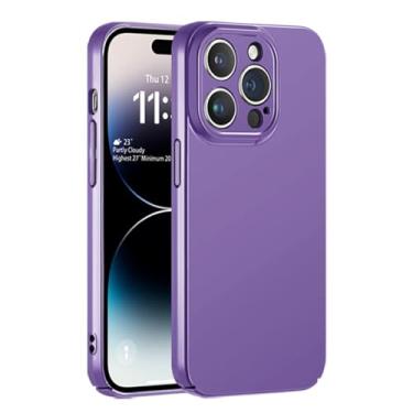 Imagem de LXURY Capa magnética para iPhone 15 Pro Max/15 Pro/15 Plus/15, capa de telefone à prova de choque de grau militar, compatível com carregamento sem fio, capa fosca para PC, roxa, 15