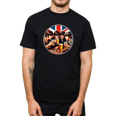 Imagem de Camiseta Divertida Estampa Beatles Cervejeiros Inglaterra Gola Redonda Premium Algodao