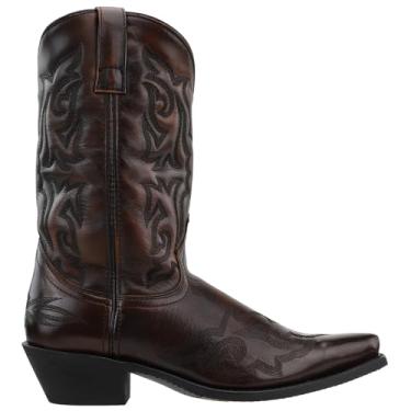 Imagem de Laredo Botas masculinas Laredo Hawk Snip Toe cano médio – Preta, Marrom, 9.5