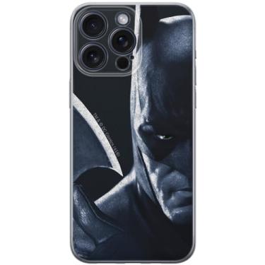 Imagem de ERT GROUP Capa de celular para iPhone 15 PRO MAX Original e oficialmente licenciada DC padrão Batman 020 perfeitamente adaptada à forma do celular, capa feita de TPU