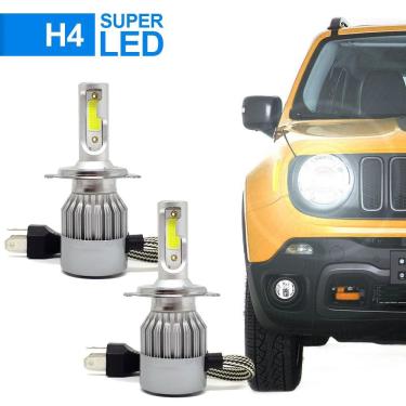 Imagem de Par Lâmpadas H4 Farol Alto Baixo Volkswagen UP 2014 2015 Super Led C6 6000k 7200 Lumens Branco Frio Efeito Xenon