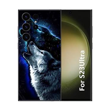 Imagem de Capa para Samsung Galaxy S23 Ultra Wolf, Capa Animal Wolf Samsung para homens e meninos, capa de silicone macio à prova de choque com design gráfico moderno para Samsung Galaxy S23 Ultra Wolf