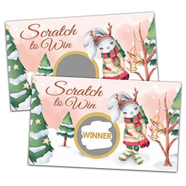 Imagem de Cartões de jogo de raspar de Natal, adesivos de raspar, jogos de férias, bilhetes de sorteio de loteria, decorações de artigos de festa de Natal, atividades de ano novo para crianças, adultos e amigos