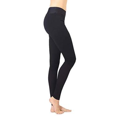 Imagem de Terramed Just Think Comfort Leggings extra firmes de microfibra de compressão graduada sem pés opacas para mulheres (20-30 mmHg) com parte superior de controle (média) preta