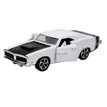 Imagem de Power Toys TECH - Miniatura Carrinho de ferro Dodge super charger esportivo abre as portas Vintage antigo : Carrinho de Ferro com Portas que Abrem e Pneus de Borracha 1:32 (Branco)