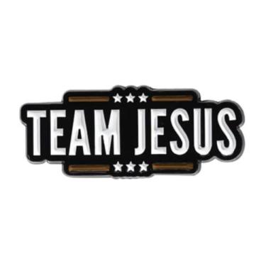 Imagem de Crachá de pino esmaltado de 3 cm da equipe Jesus Cristo, cruz, crucifixo cristão, bíblico, igreja, adoração, oração, católico, Deus Salvador, Senhor Cristianismo, 3 cm, 1.2 inches, Esmalte, Metal