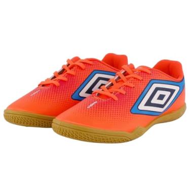 Imagem de CHUTEIRA FUTSAL UMBRO CANNON,CORAL/VERMELHO/AZUL,40