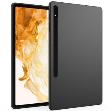 Imagem de Capa para Galaxy Tab S8 Plus (2022), Galaxy Tab S7 Plus (2020), fina e macia para tablet Samsung Galaxy Tab S8 Plus/S7 FE/S7 Plus/S8+/S7+ 12,4 polegadas, preta