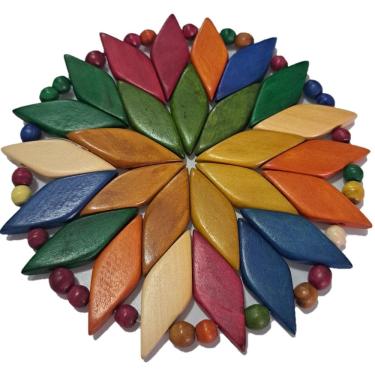 Imagem de Porta Copos (descanso) Artesanal Redondo Colorido