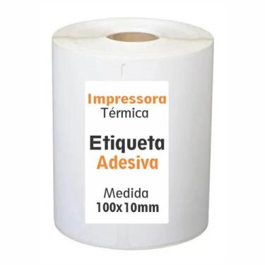 Imagem de Etiqueta adesiva couchê impressora térmica 100x100mm 01un - Cassmar 