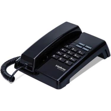 Imagem de Telefone Fixo Linha de Mesa Parede Aparelho Telefônico Intelbras Preto