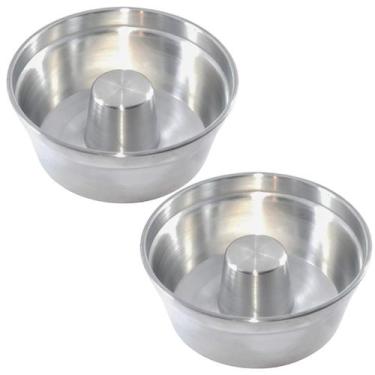 Imagem de Kit 2 Formas Bolo Pudim Padaria N 16 e N 18 Com Cone Em Aluminio - Man