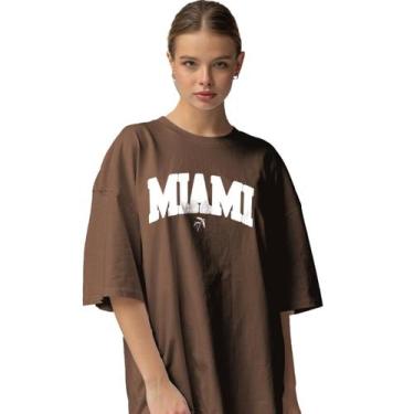 Imagem de Camiseta Oversized Estampada Miami Unissex Algodão Manga 3/4 - Zoe Str